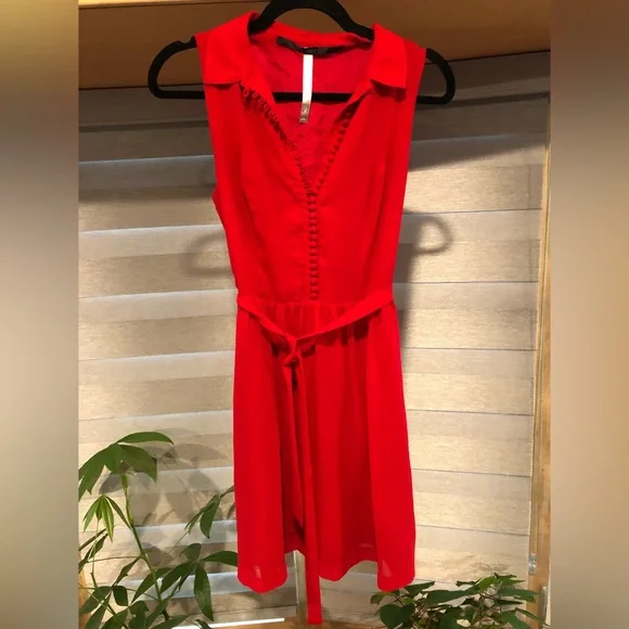 Kensie Dresses Kensie Collared Button Up Red Dress Size S